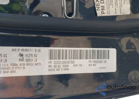 2016 Dodge Charger Sxt z USA, uszkodzony, nr VIN 2C3CDXJG5GH267926